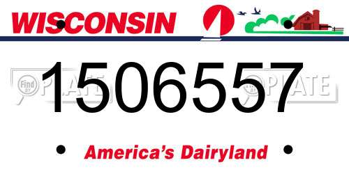 1506557 Wisconsin License Plate