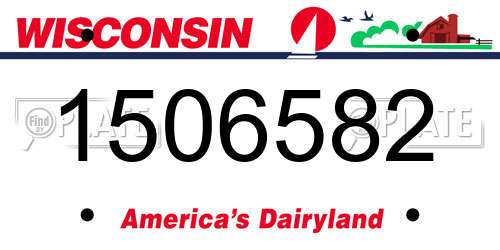 1506582 Wisconsin License Plate