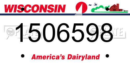 1506598 Wisconsin License Plate
