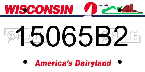 15065B2 Wisconsin License Plate