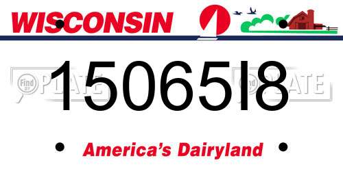 15065I8 Wisconsin License Plate