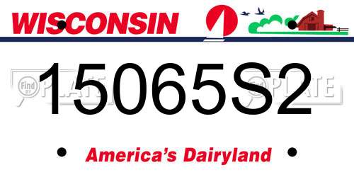 15065S2 Wisconsin License Plate