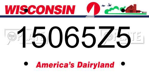 15065Z5 Wisconsin License Plate
