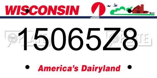 15065Z8 Wisconsin License Plate