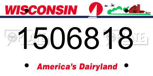 1506818 Wisconsin License Plate