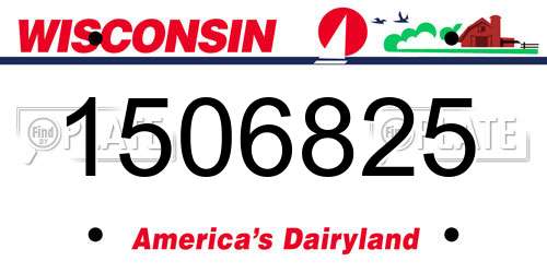 1506825 Wisconsin License Plate