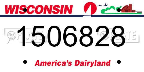 1506828 Wisconsin License Plate