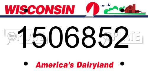 1506852 Wisconsin License Plate