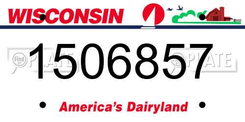 1506857 Wisconsin License Plate