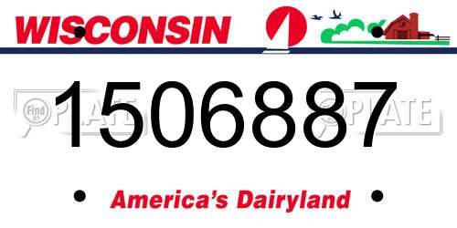 1506887 Wisconsin License Plate