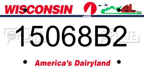 15068B2 Wisconsin License Plate
