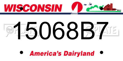 15068B7 Wisconsin License Plate