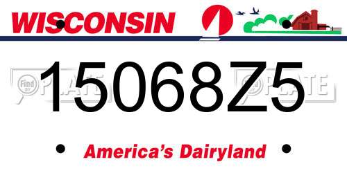 15068Z5 Wisconsin License Plate