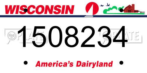 1508234 Wisconsin License Plate