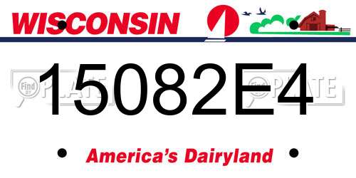15082E4 Wisconsin License Plate