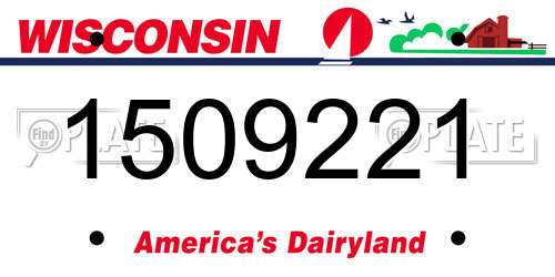 1509221 Wisconsin License Plate