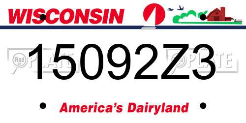 15092Z3 Wisconsin License Plate