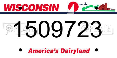 1509723 Wisconsin License Plate