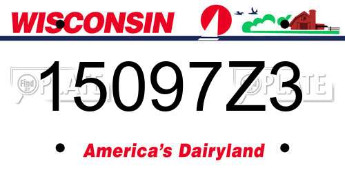 15097Z3 Wisconsin License Plate