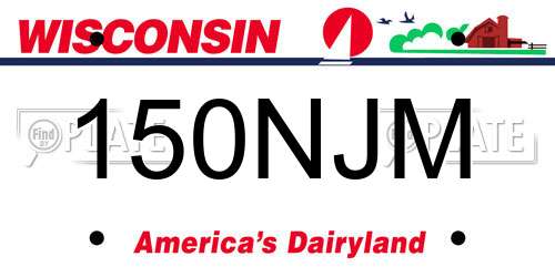 150NJM Wisconsin License Plate