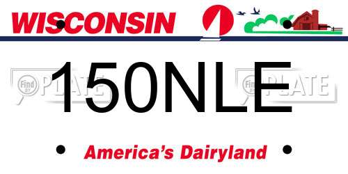 150NLE Wisconsin License Plate