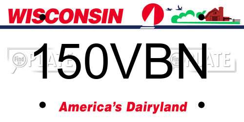 150VBN Wisconsin License Plate
