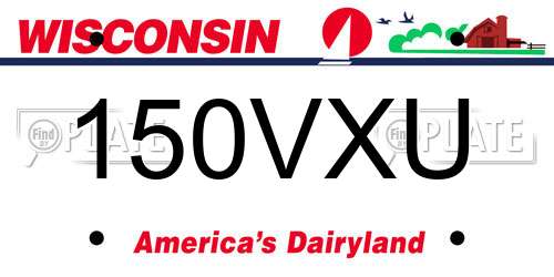 150VXU Wisconsin License Plate