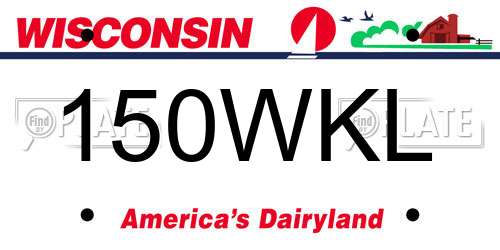 150WKL Wisconsin License Plate