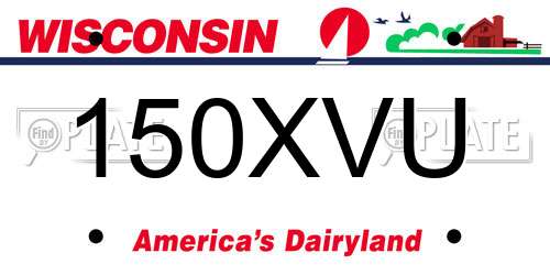 150XVU Wisconsin License Plate