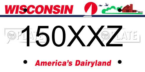 150XXZ Wisconsin License Plate
