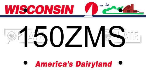 150ZMS Wisconsin License Plate