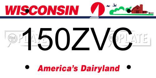 150ZVC Wisconsin License Plate