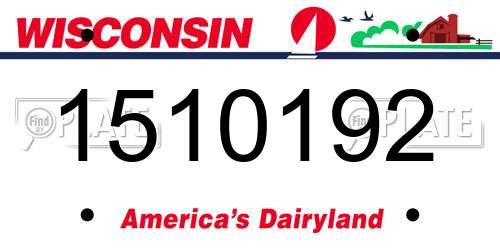 1510192 Wisconsin License Plate