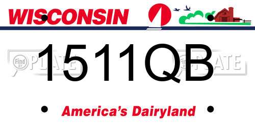 1511QB Wisconsin License Plate