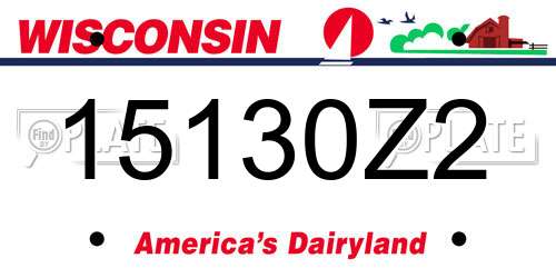 15130Z2 Wisconsin License Plate