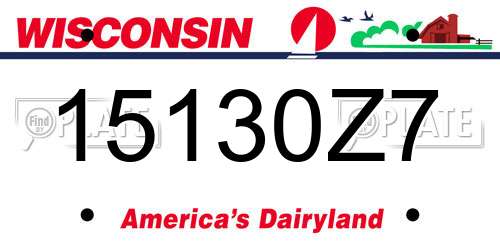 15130Z7 Wisconsin License Plate