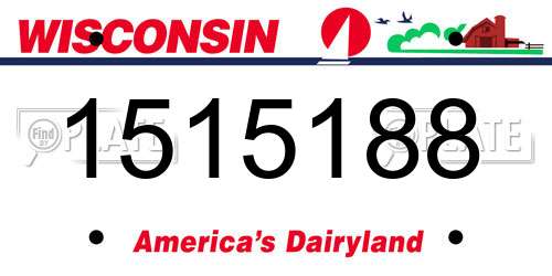 1515188 Wisconsin License Plate