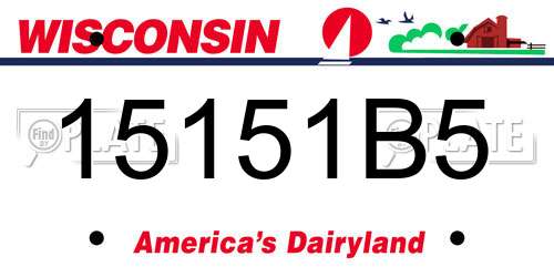 15151B5 Wisconsin License Plate