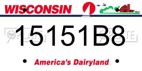 15151B8 Wisconsin License Plate