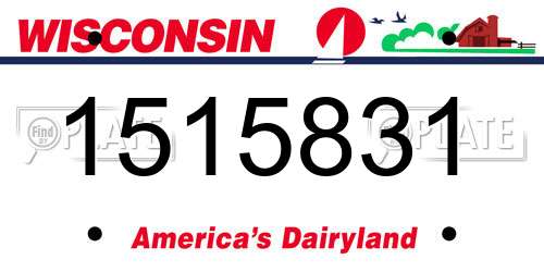 1515831 Wisconsin License Plate
