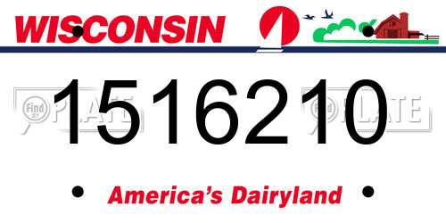 1516210 Wisconsin License Plate