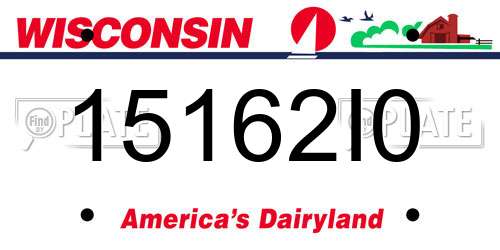 15162I0 Wisconsin License Plate