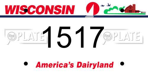 1517 Wisconsin License Plate