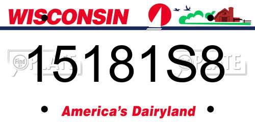 15181S8 Wisconsin License Plate