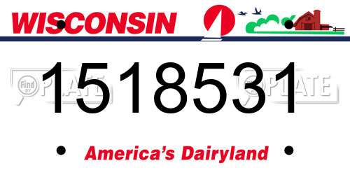 1518531 Wisconsin License Plate