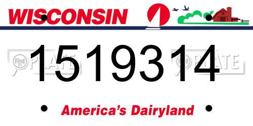 1519314 Wisconsin License Plate