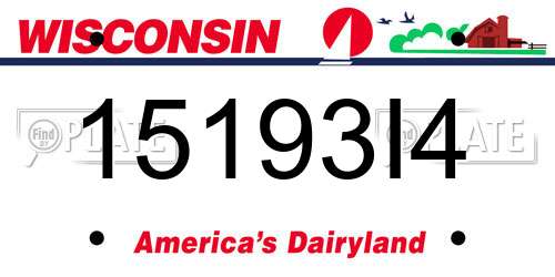 15193I4 Wisconsin License Plate
