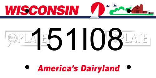 151I08 Wisconsin License Plate