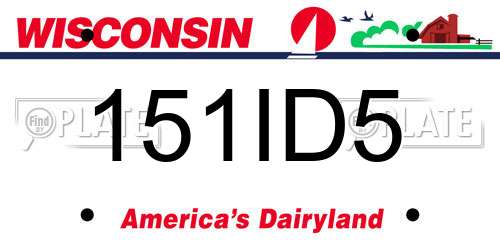 151ID5 Wisconsin License Plate