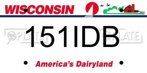 151IDB Wisconsin License Plate